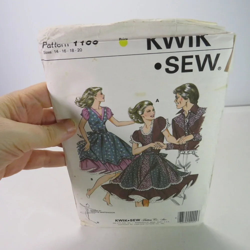 Kwik Sew 1160 Sewing Pattern Dance Dress Adult Large Full Square Dance UNCUT